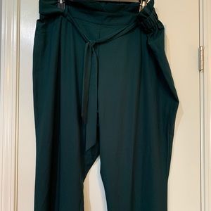 NWT CATO Wide Leg Tie Waist Green Pants